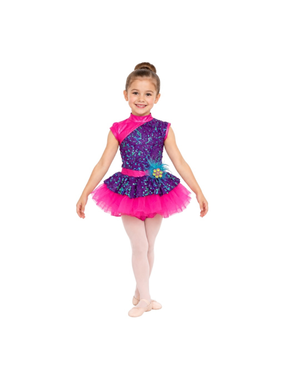 Weissman Pink Purple Sequin Tutu Dance Costume Small Child SC